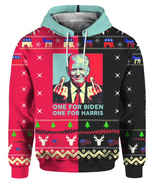 Trump Middle Finger Biden Harris Ugly Christmas Sweater