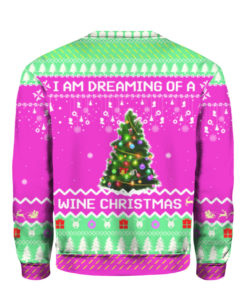 Pink Flamingo I'm Dreaming Of A Wine Christmas Sweater