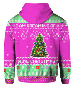 Pink Flamingo I'm Dreaming Of A Wine Christmas Sweater