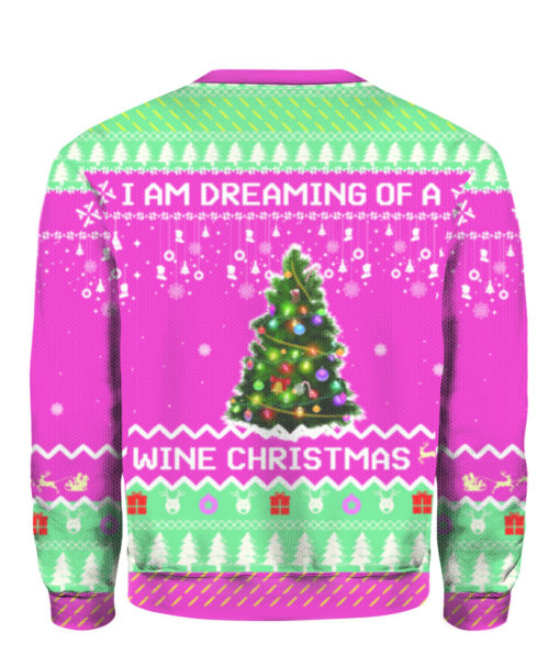 Pink Flamingo I'm Dreaming Of A Wine Christmas Sweater