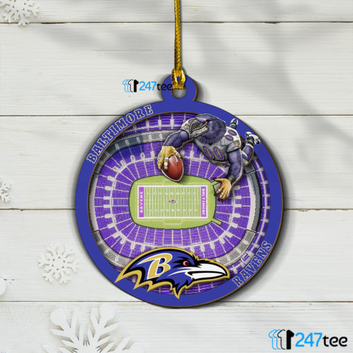 Baltimore Ravens 3D Stadium Christmas Wood Ornament 1