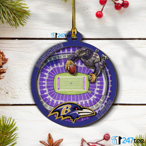 Baltimore Ravens 3D Stadium Christmas Wood Ornament