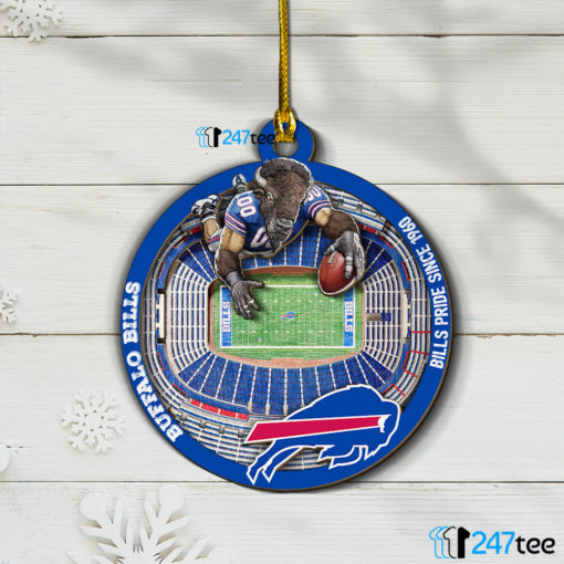 Buffalo Bills NFL 3D Stadium Christmas Wood Ornament 1