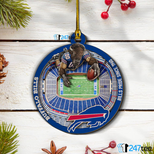 Buffalo Bills NFL 3D Stadium Christmas Wood Ornament