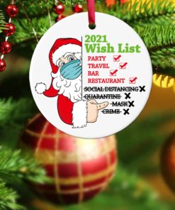 Christmas Tree Santa Claus Wish List 2021 Ornament 12