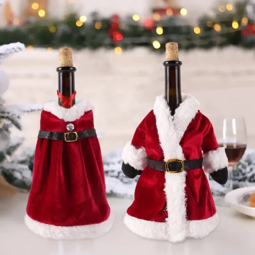 Christmas Wine Bottle Cover Merry Christmas Decorations For Home 2021 Natal Christmas Ornaments 2