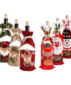 Christmas Wine Bottle Cover Merry Christmas Decorations For Home 2021 Natal Christmas Ornaments 3