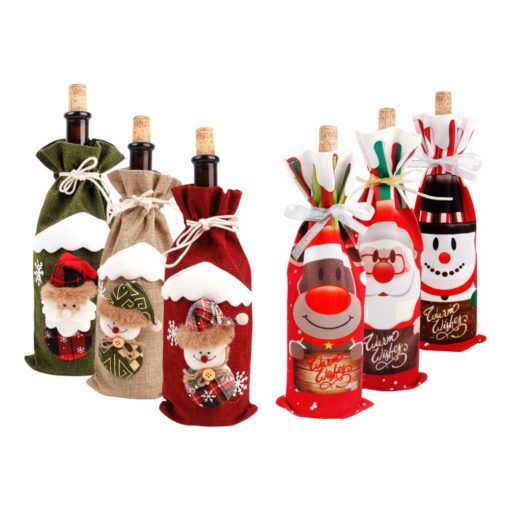 Christmas Wine Bottle Cover Merry Christmas Decorations For Home 2021 Natal Christmas Ornaments 3