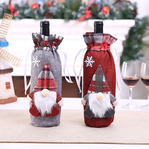 Christmas Wine Bottle Cover Merry Christmas Decorations For Home 2021 Natal Christmas Ornaments 7