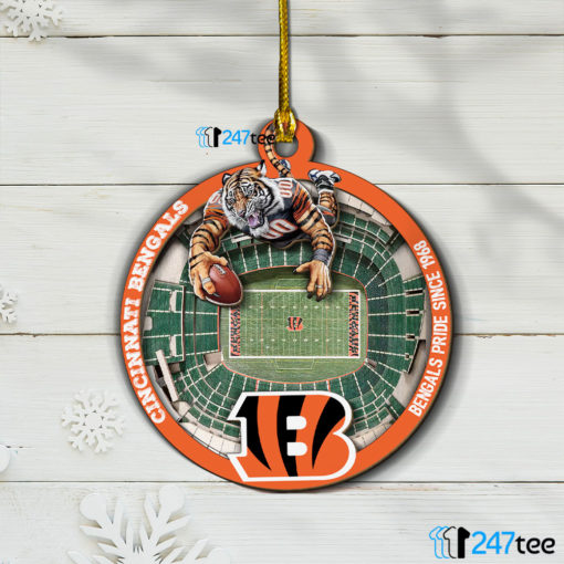 Cincinnati Bengals NFL 3D Stadium Christmas Wood Ornament 1