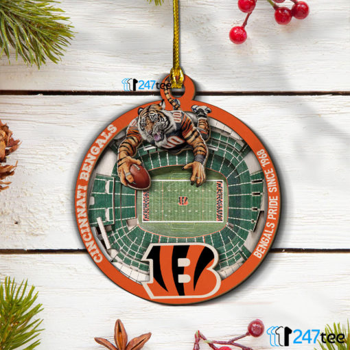 Cincinnati Bengals NFL 3D Stadium Christmas Wood Ornament