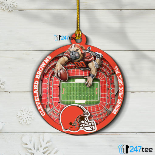 Cleveland Browns NFL 3D Stadium Christmas Wood Ornament 1