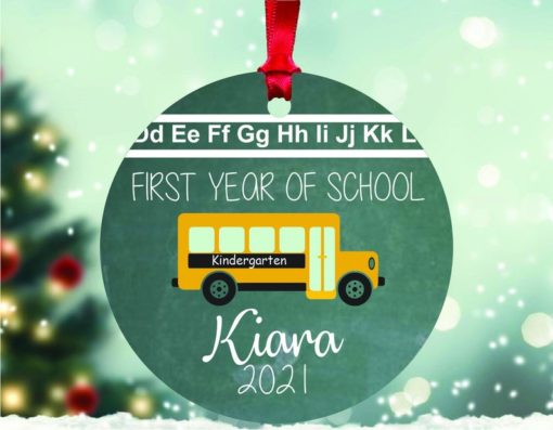 First Year of School Personalized Christmas Ornament 1