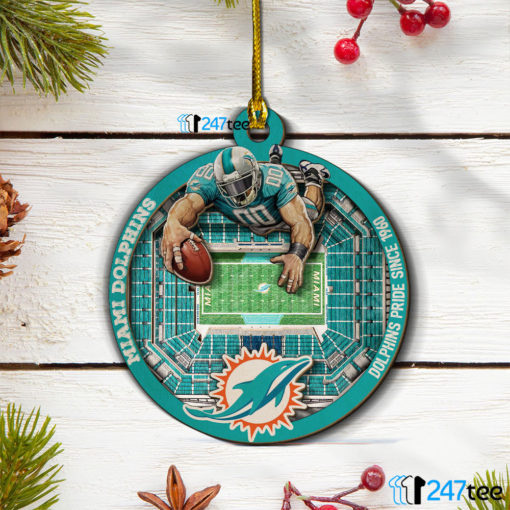 Gift Ornament Miami Dolphins NFL 3D Stadium Christmas Wood Ornament