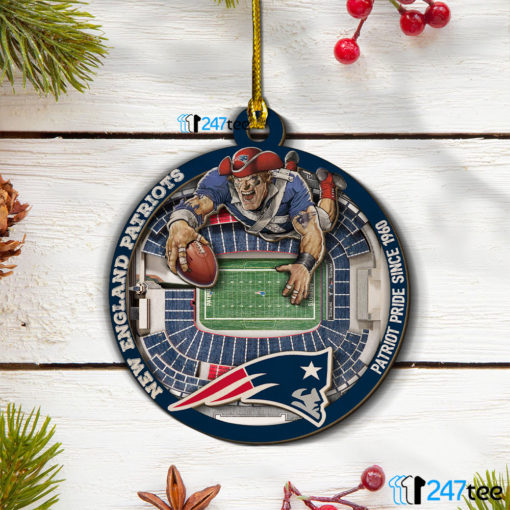 Gift Ornament New England Patriots NFL 3D Stadium Christmas Wood Ornament