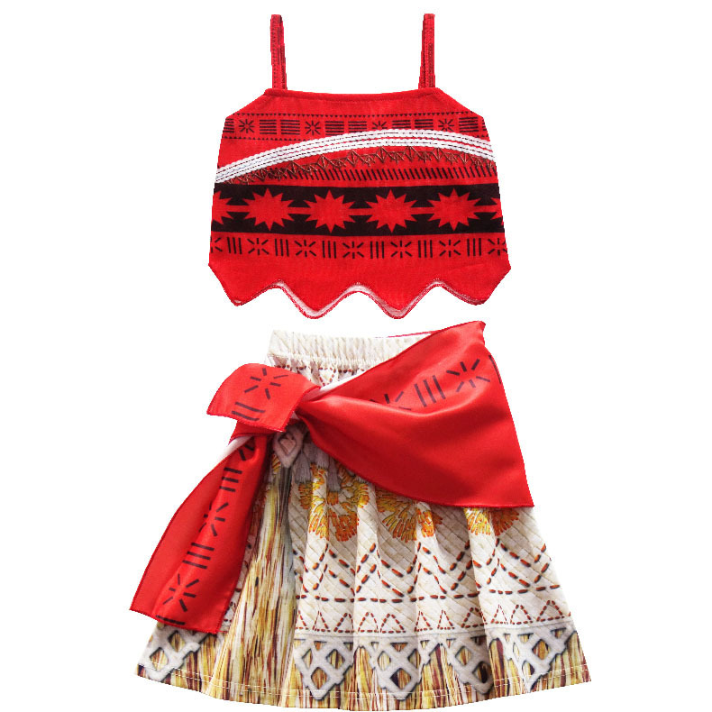 Girls Moana Cosplay Costume for Kids Vaiana Princess Dress Clothes for ...