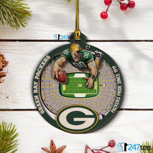 Green Bay Packers NFL 3D Stadium Christmas Wood Ornament