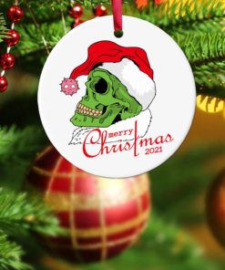 Green Skull Head 2021 Christmas Ornament Quarantine Commemorative Pandemic Ornament 2