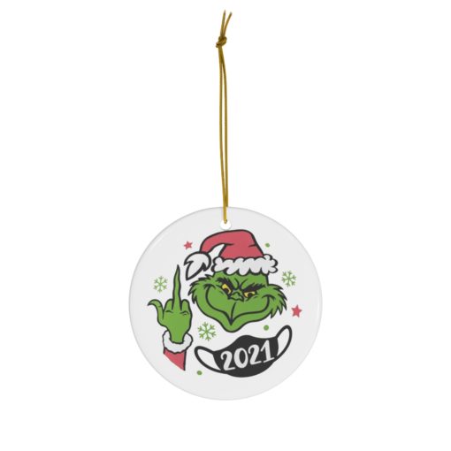 Grinch Giving the Finger Merry Fucking Christmas 2021 ornament