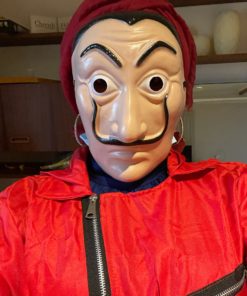 Halloween Anime Salvador Dali Movie The House of Paper La Casa De Papel Cosplay Party Hooded Money Heist Costume Face Mask 7