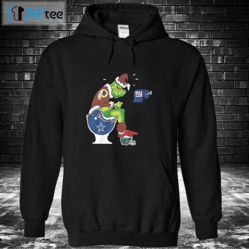 Hoodie The Grinch Washington Football Team Shit On Toilet Dallas Cowboys Christmas Sweatshirt T shirt