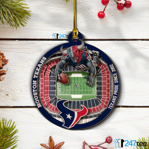 Houston Texans NFL 3D Stadium Christmas Wood Ornament 1