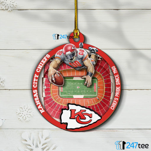 Kansas City Chiefs NFL 3D Stadium Christmas Wood Ornament 1