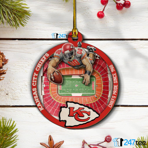 Kansas City Chiefs NFL 3D Stadium Christmas Wood Ornament