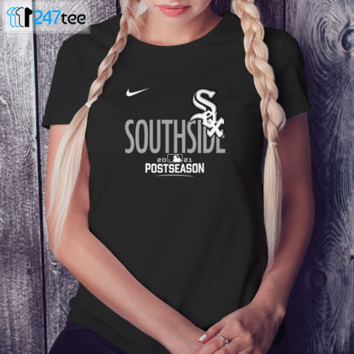 Ladies Tee Chicago White Sox Southside Black 2021 Postseason Shirt