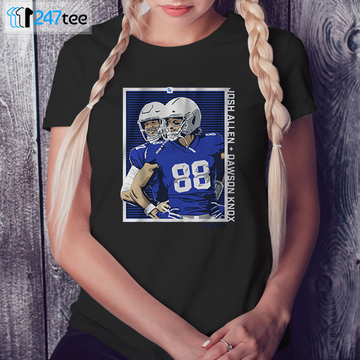 Ladies Tee JOSH ALLEN AND DAWSON KNOX GUYS BEING DUDES T shirt Ladies Tee JOSH ALLEN AND DAWSON KNOX GUYS BEING DUDES T shirt