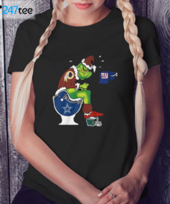 Ladies Tee The Grinch Washington Football Team Shit On Toilet Dallas Cowboys Christmas Sweatshirt T shirt