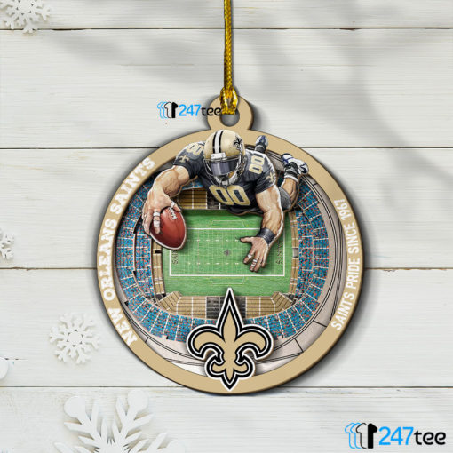 Layered Wood Ornament New Orleans Saints NFL 3D Stadium Christmas Wood Ornament