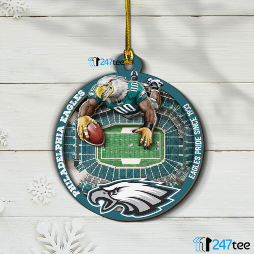 Layered Wood Ornament Philadelphia Eagles NFL 3D Stadium Christmas Wood Ornament