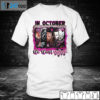 Men T shirt Friends In October We Wear Pink Halloween Shirt