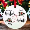 Miles Apart but Besties at Heart Personalized States Christmas Ornament 1