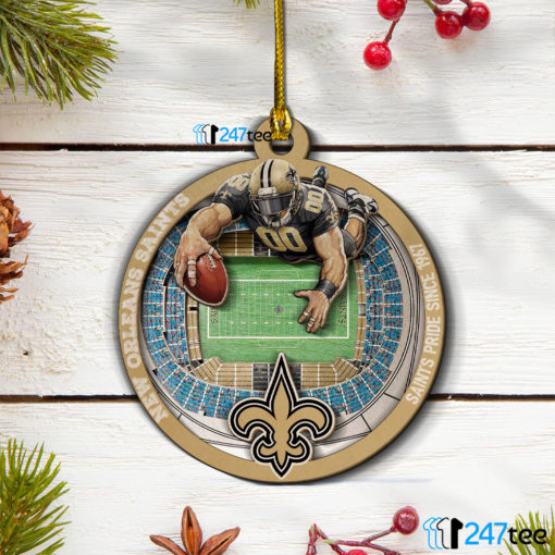 New Orleans Saints NFL 3D Stadium Christmas Wood Ornament