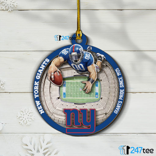 New York Giants NFL 3D Stadium Christmas Wood Ornament 1