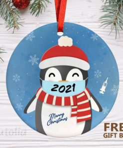 Penguin with mask 2021 Christmas Ornament