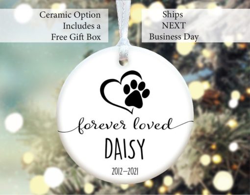 Personalized Forever Loved Pet Memorial Christmas Ornament 1