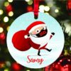 Personalized Santa with Mask Funny 2021 Christmas Keepsake Ornament 2