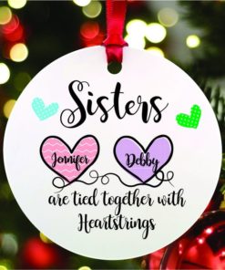 Personalized Sisters Christmas Ornament 1