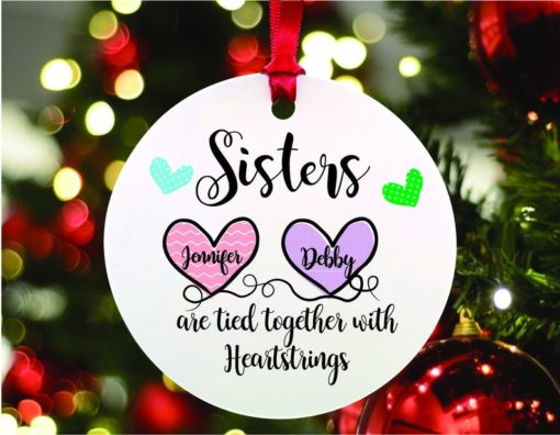 Personalized Sisters Christmas Ornament 1