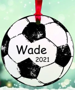 Personalized Soccer Ball Year Christmas Ornament 1