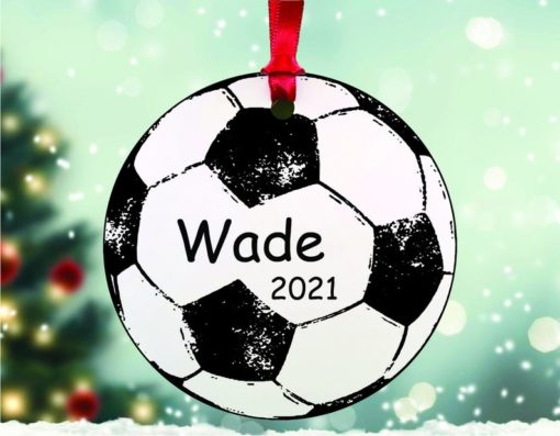 Personalized Soccer Ball Year Christmas Ornament 1