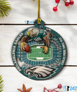 Philadelphia Eagles NFL 3D Stadium Christmas Wood Ornament