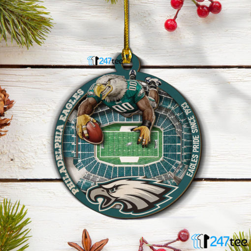 Philadelphia Eagles NFL 3D Stadium Christmas Wood Ornament