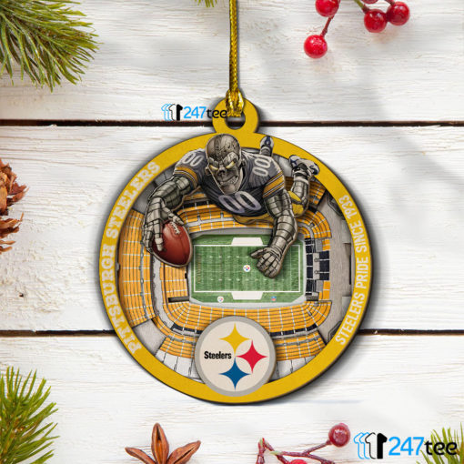 Pittsburgh Steelers NFL 3D Stadium Christmas Wood Ornament