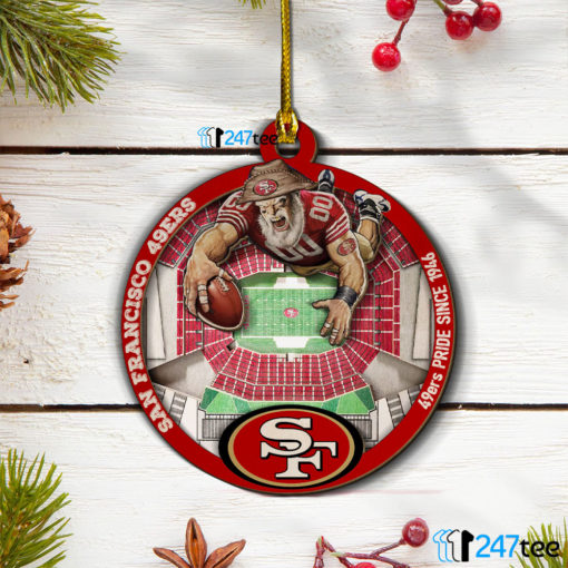 San Francisco 49ers NFL 3D Stadium Christmas Wood Ornament 1