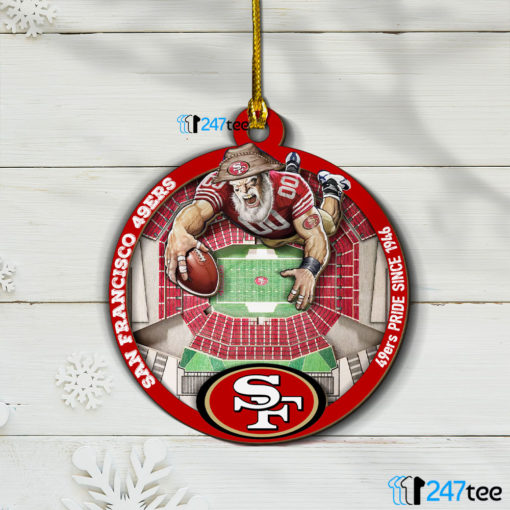 San Francisco 49ers NFL 3D Stadium Christmas Wood Ornament