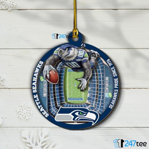 Seattle Seahawks NFL 3D Stadium Christmas Wood Ornament 1